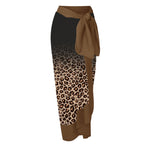 Leopard Gradient Print Single Piece Swimsuit & Micro Monokini Wrap