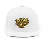Mom AF Snapback Hat — Gold Graffiti Embroidered Cap for Cool Moms
