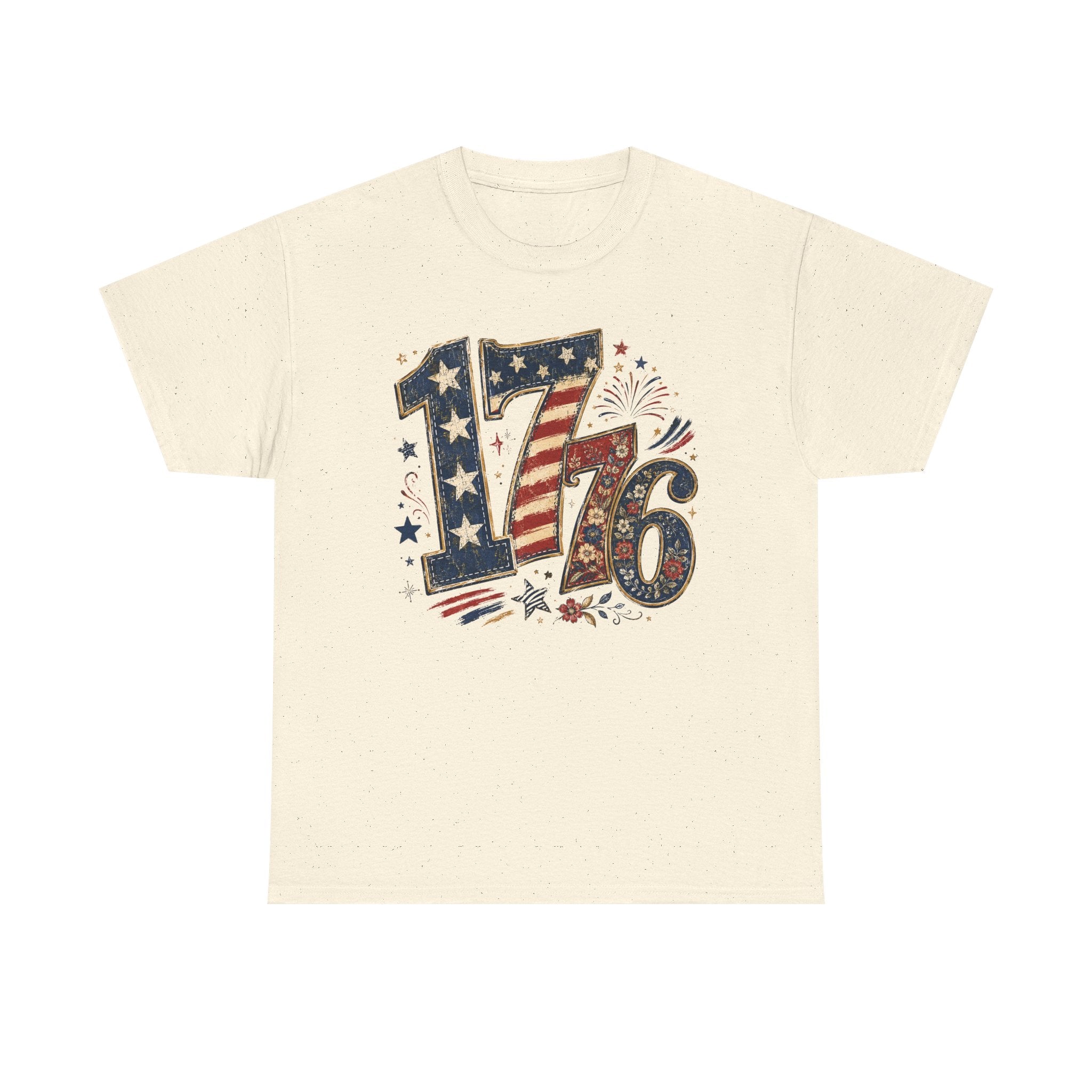 1776 Patriotic T-Shirt — American Flag Fireworks Independence Day Tee