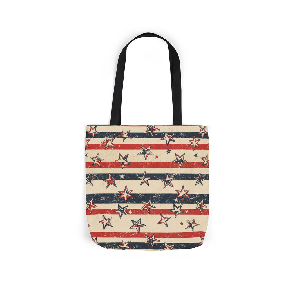 American Flag Canvas Tote Bag — Vintage Stars & Stripes Grocery Market Tote