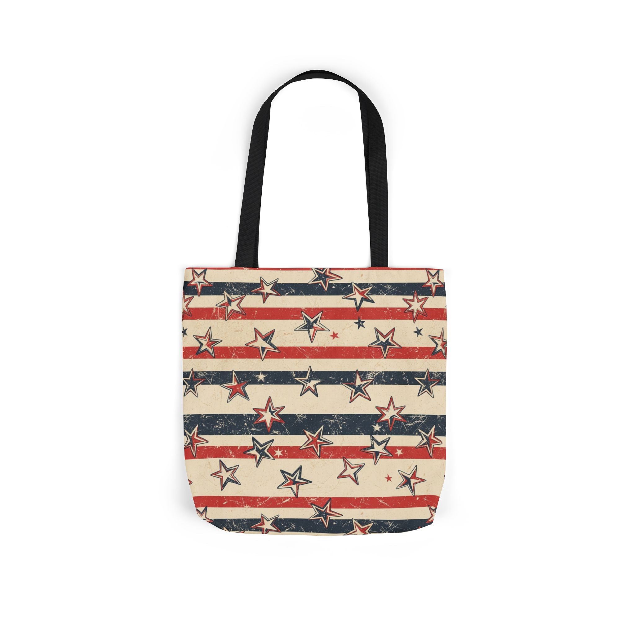 American Flag Canvas Tote Bag — Vintage Stars & Stripes Grocery Market Tote