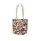 Original Art Vintage Floral Canvas Tote Bag — Butterflies & Roses Print