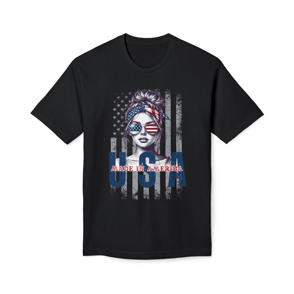 USA Flag Sunglasses T-Shirt — "Made in America" Patriotic Tee