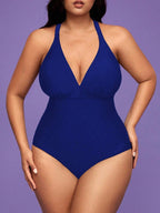 Color Conservative One-Piece Swimsuit for Women Plus Size Bikini