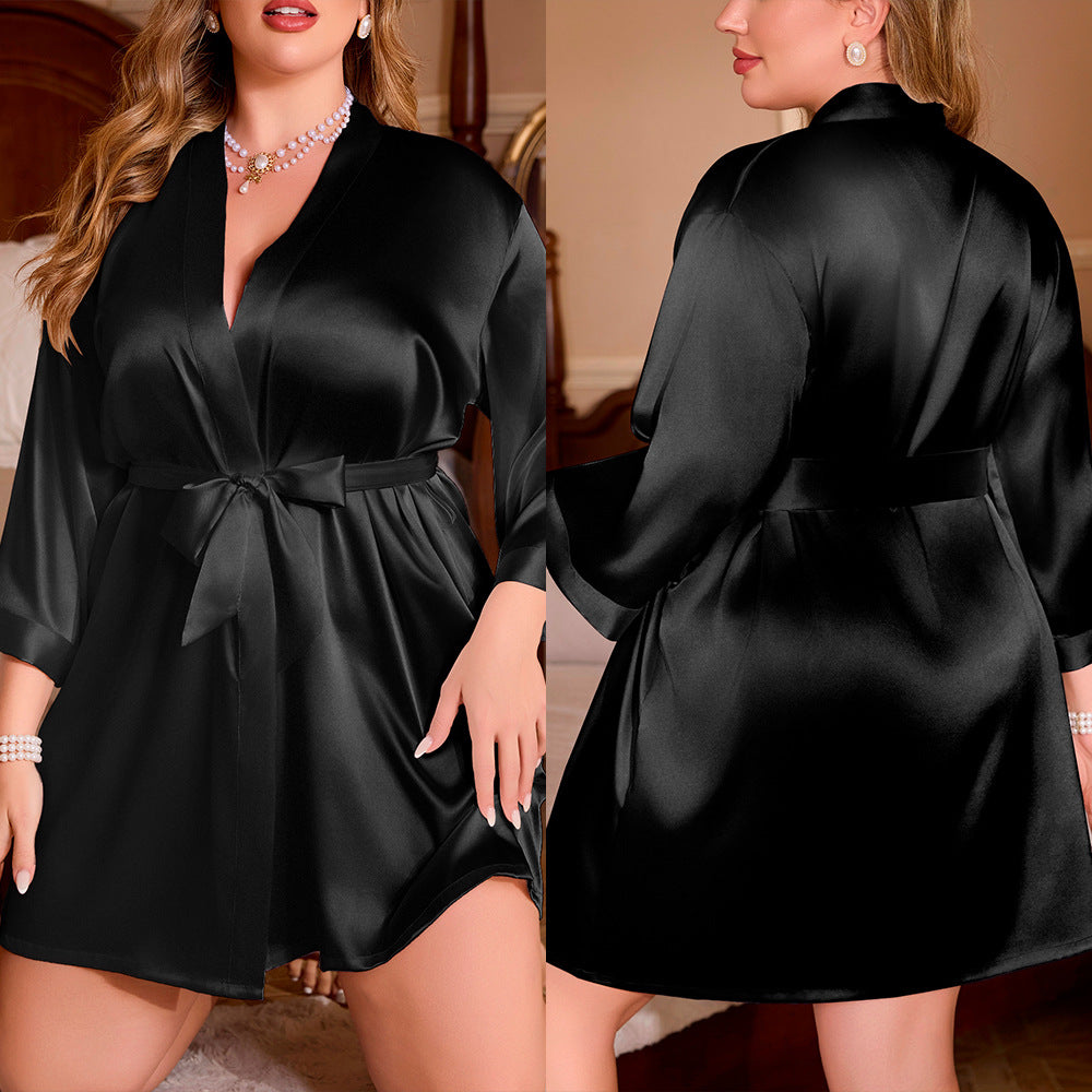 Women's Plus Size Sleepwear Loose Comfortable Bathrobe Homewear