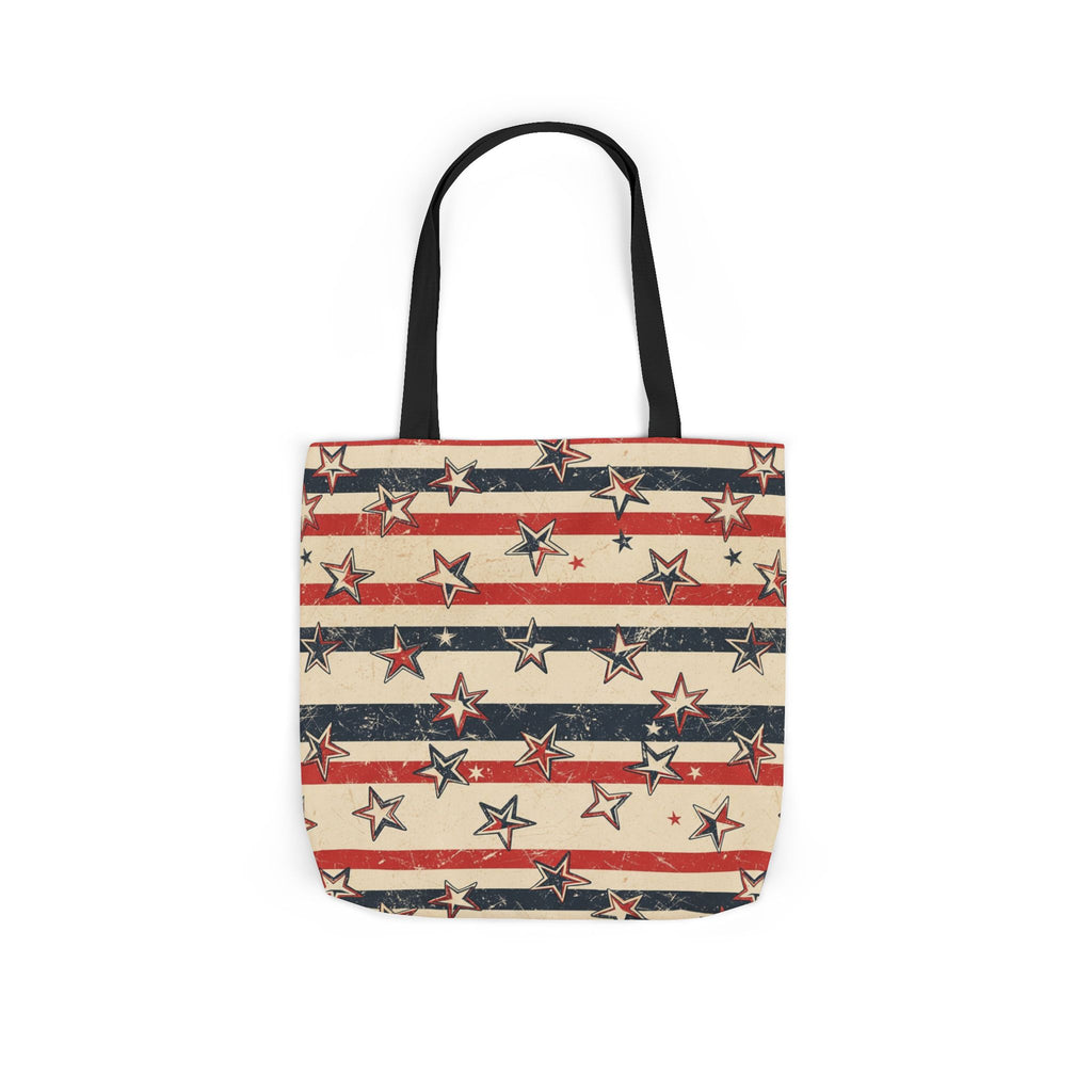 American Flag Canvas Tote Bag — Vintage Stars & Stripes Grocery Market Tote