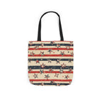 American Flag Canvas Tote Bag — Vintage Stars & Stripes Grocery Market Tote