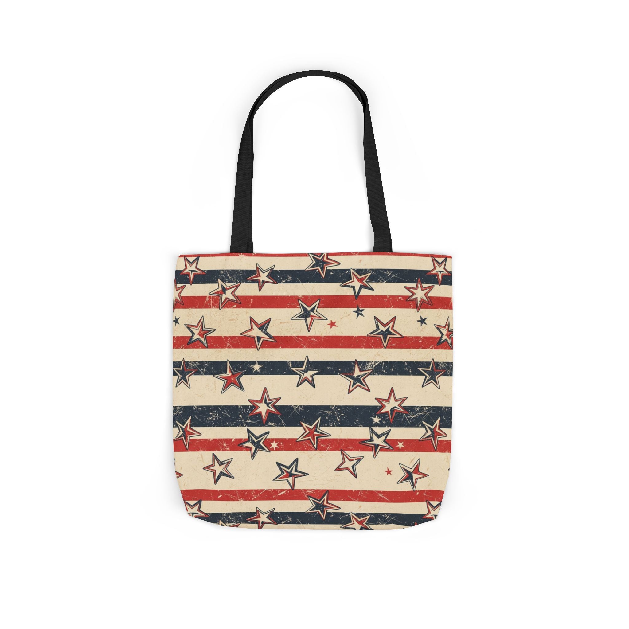 American Flag Canvas Tote Bag — Vintage Stars & Stripes Grocery Market Tote