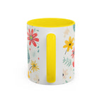 Easter Bunny Floral Accent Coffee Mug – Cute Pastel Eggs & Spring Flowers (11oz)