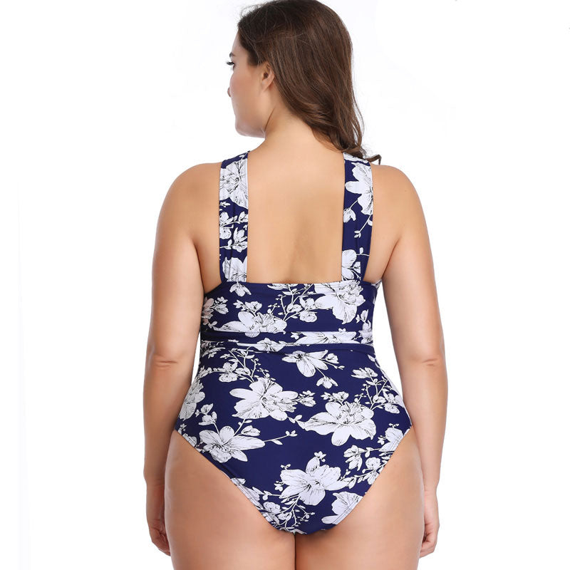 Plus Size Floral One-Piece Swimsuit