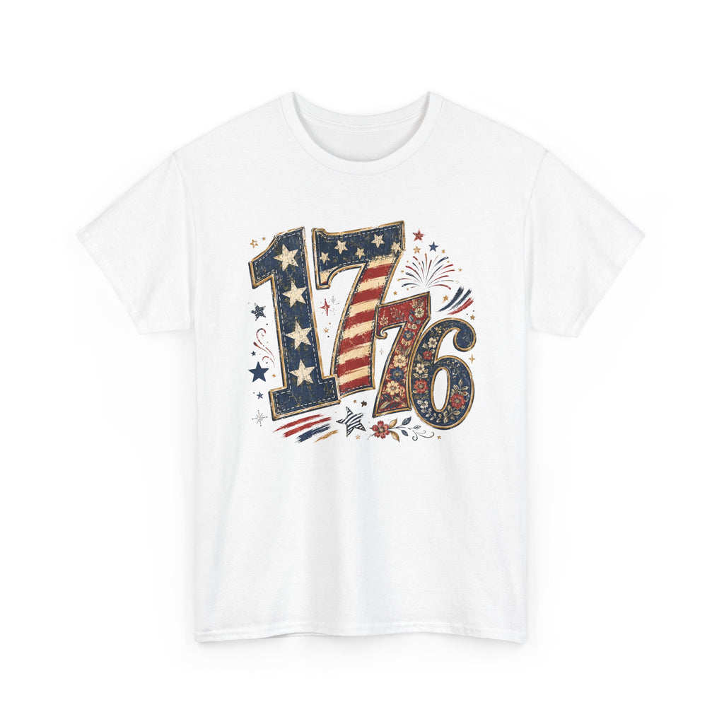 1776 Patriotic T-Shirt — American Flag Fireworks Independence Day Tee