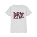 Youth Tee — "LOVE" Patriotic Stars & Stripes Graphic
