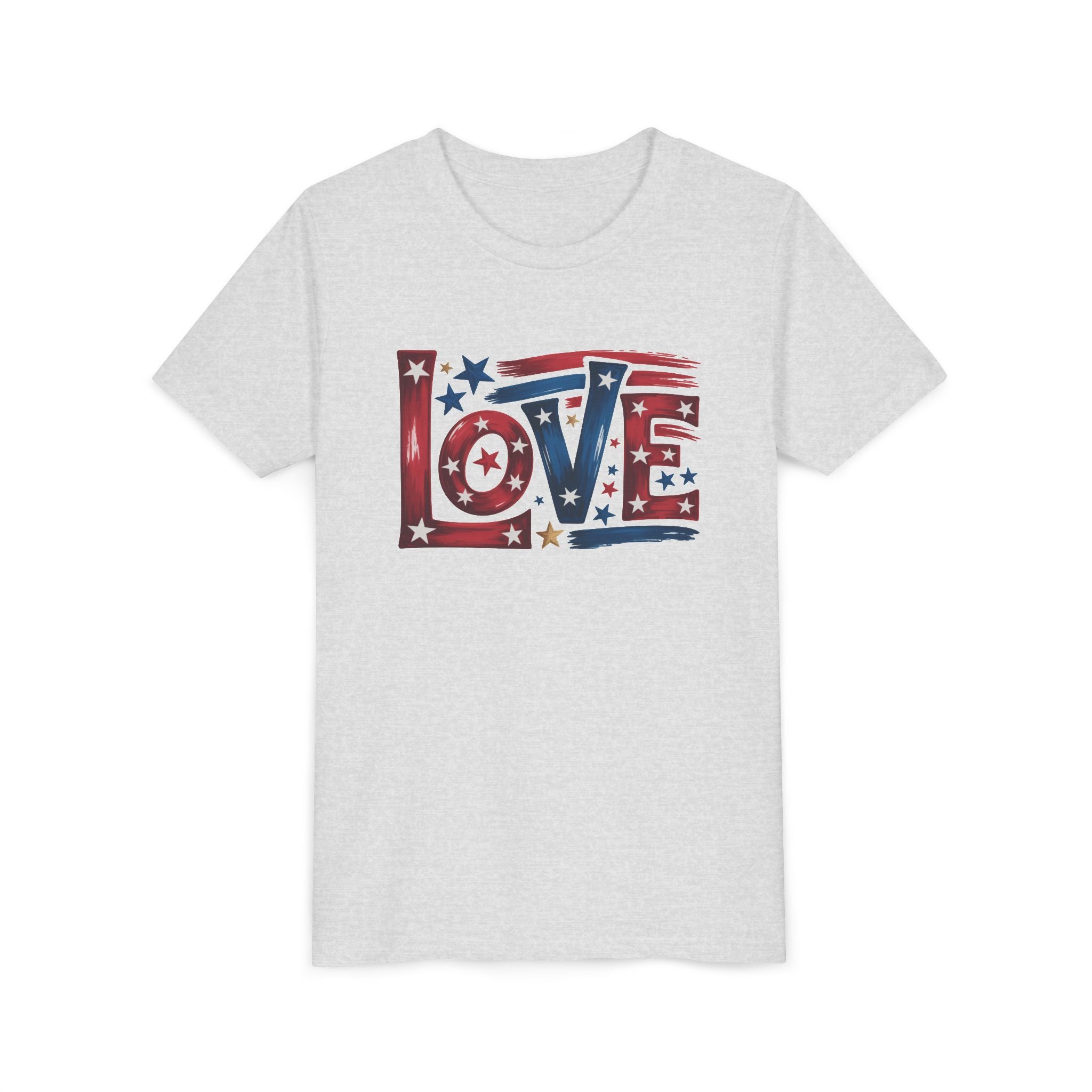 Youth Tee — "LOVE" Patriotic Stars & Stripes Graphic