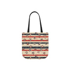 American Flag Canvas Tote Bag — Vintage Stars & Stripes Grocery Market Tote