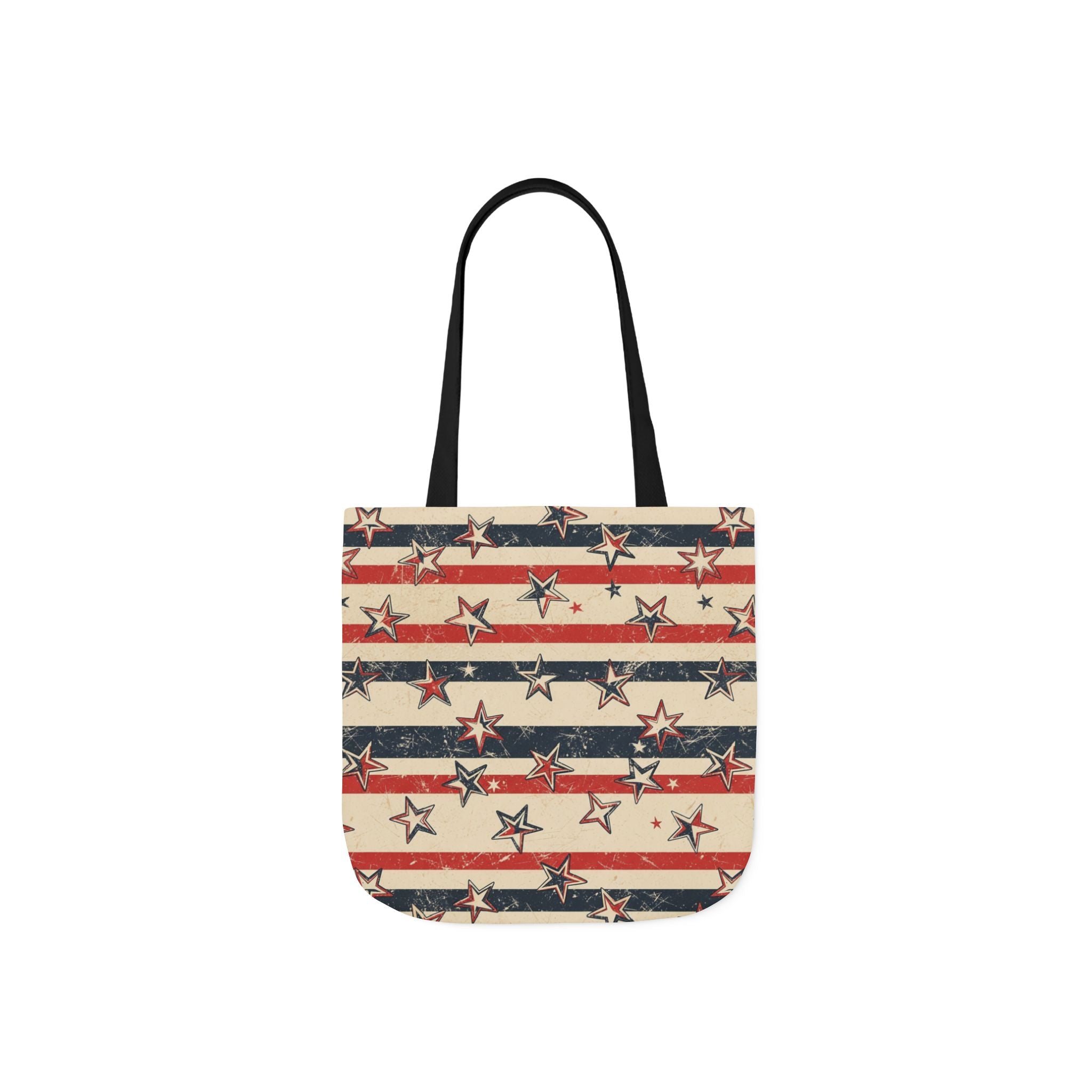 American Flag Canvas Tote Bag — Vintage Stars & Stripes Grocery Market Tote