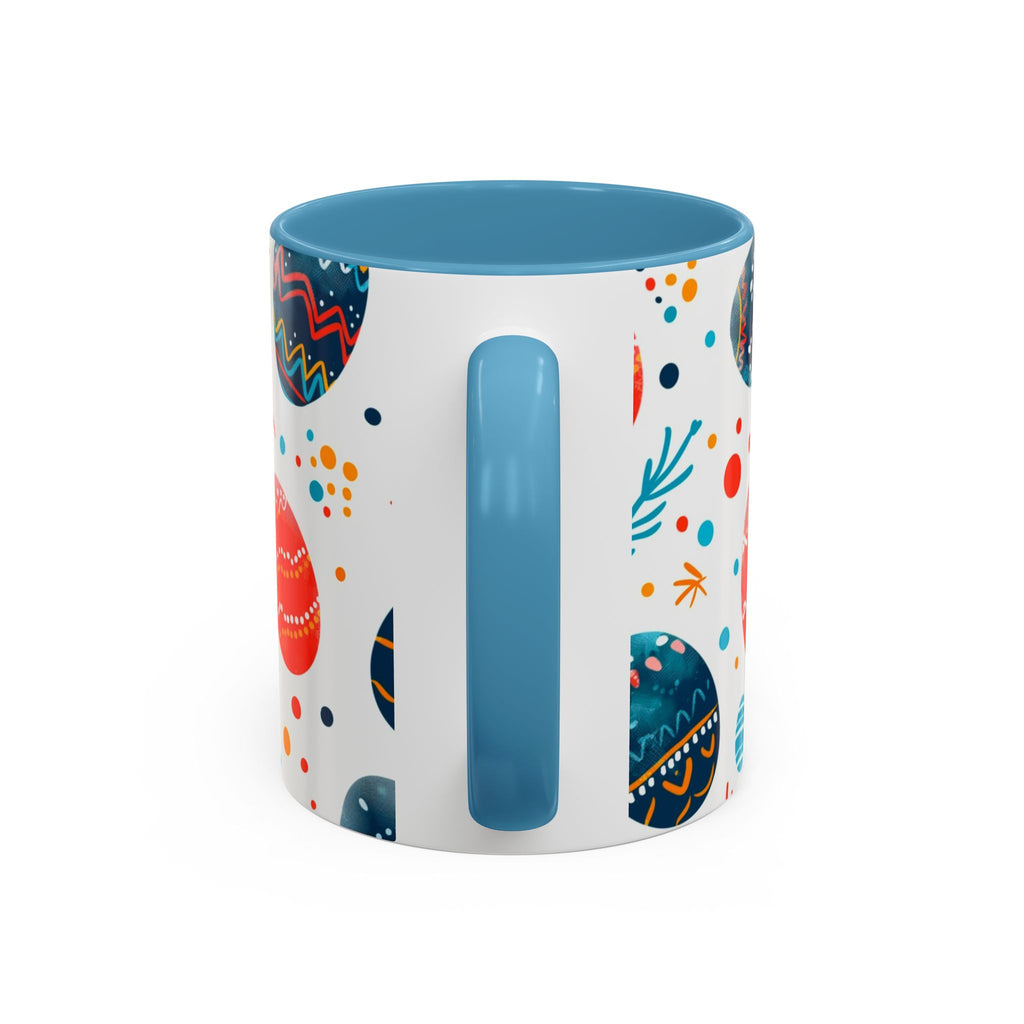 Easter Egg Pattern Accent Coffee Mug – Colorful Spring Ceramic Mug (11/15 oz)
