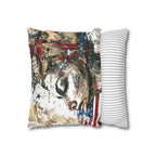 Abstract Patriotic Face Pillowcase — Artistic American Flag Decorative Pillow