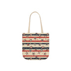 American Flag Canvas Tote Bag — Vintage Stars & Stripes Grocery Market Tote