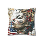 Abstract Patriotic Face Pillowcase — Artistic American Flag Decorative Pillow