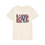 Youth Tee — "LOVE" Patriotic Stars & Stripes Graphic