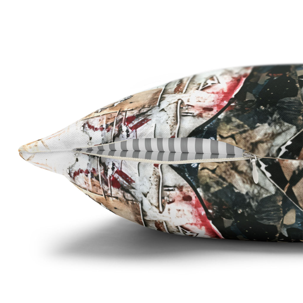 Abstract Patriotic Face Pillowcase — Artistic American Flag Decorative Pillow