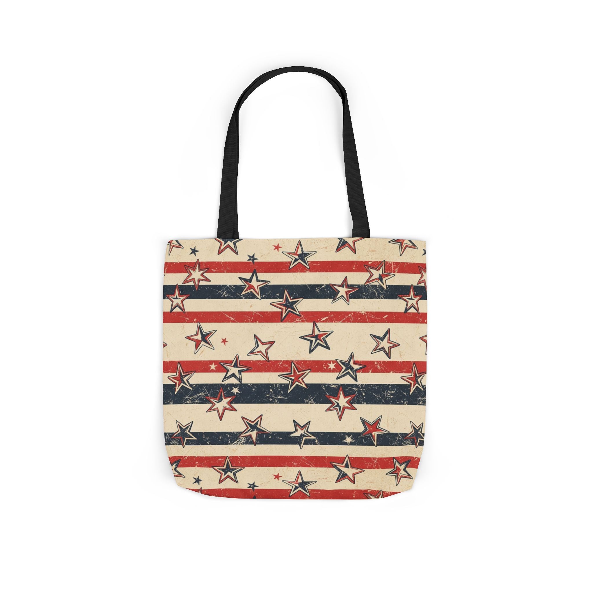 American Flag Canvas Tote Bag — Vintage Stars & Stripes Grocery Market Tote