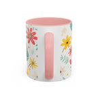 Easter Bunny Floral Accent Coffee Mug – Cute Pastel Eggs & Spring Flowers (11oz)