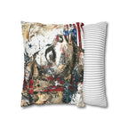 Abstract Patriotic Face Pillowcase — Artistic American Flag Decorative Pillow