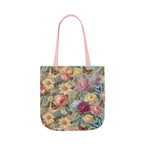 Original Art Vintage Floral Canvas Tote Bag — Butterflies & Roses Print
