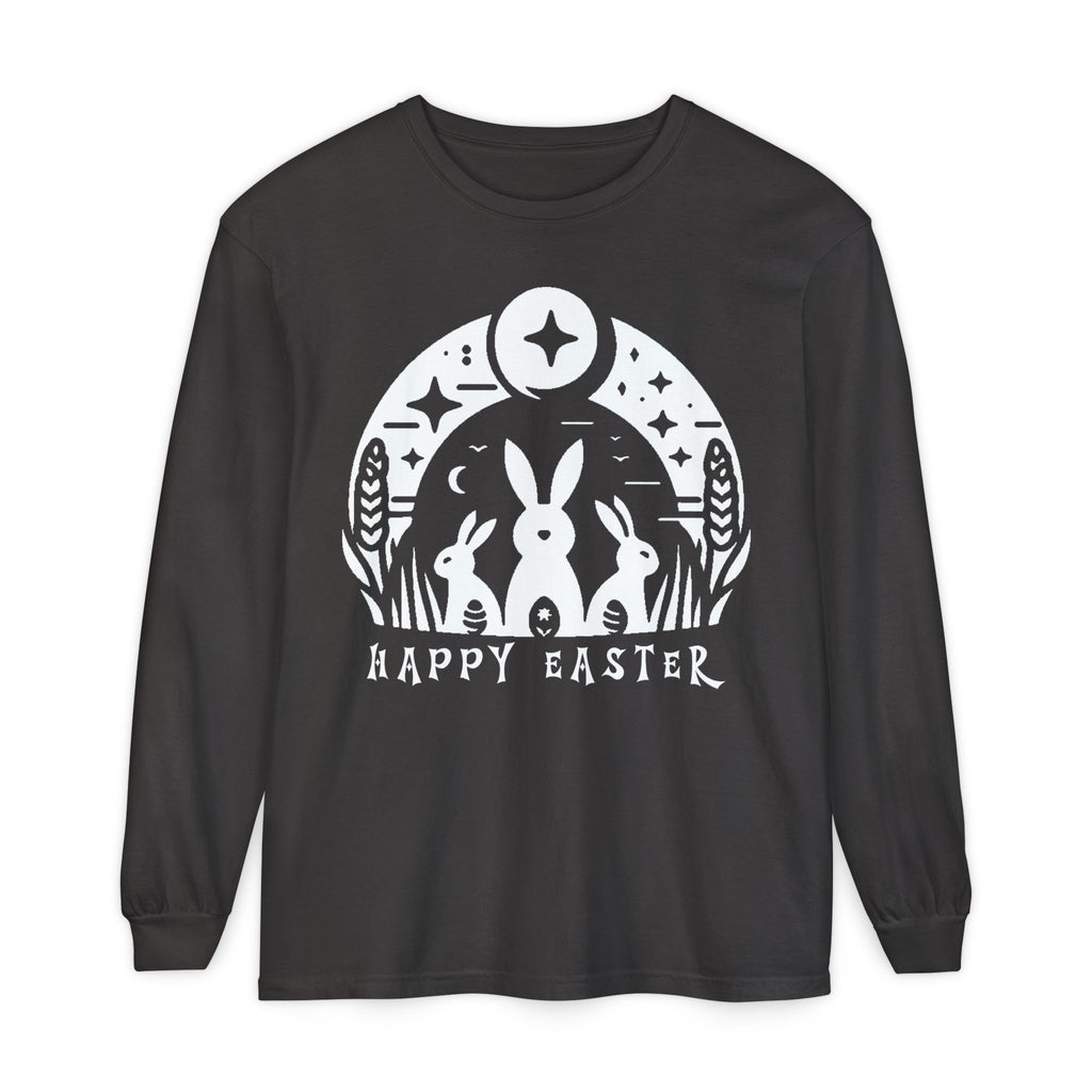 Unisex Happy Easter Rabbits & Stars Long Sleeve T-Shirt