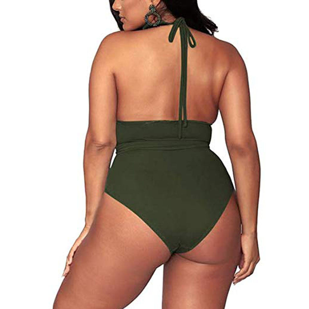 Plus Size High Waisted Two Piece Swimsuit