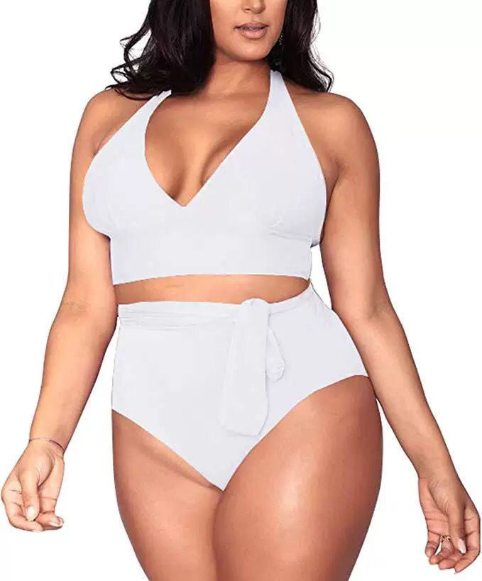 Plus Size High Waisted Two Piece Swimsuit