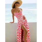 European and American swimsuits cover the belly and show slimness. One shoulder jumpsuit with retro printed swimwear. Women's pr
