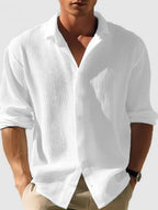 Mens Regular & Plus Size Collared Neck Button Down Long Sleeve Shirt