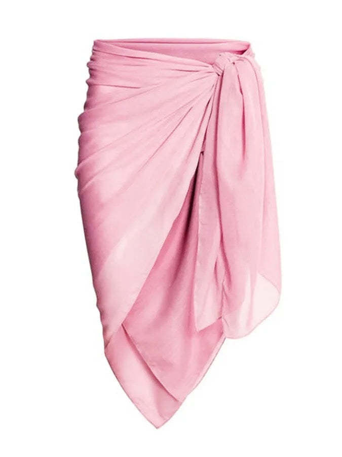 Pink Sexy One Piece Swimsuit Skirt Summer Women Backless Print Swimwear Beachwear Dress Cover Up Monokini Bath Suit