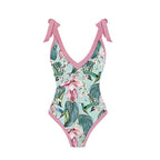New one-piece women's swimwear digital printing French two-piece gauze skirt conservative swimsuit for women