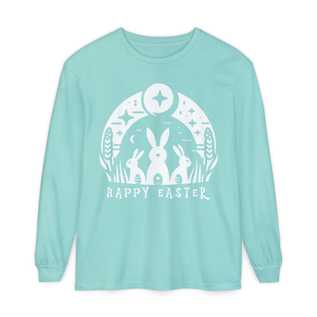 Unisex Happy Easter Rabbits & Stars Long Sleeve T-Shirt