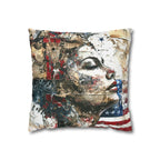 Abstract Patriotic Face Pillowcase — Artistic American Flag Decorative Pillow