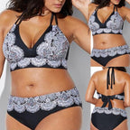 Plus Size Printed Bandana Bikini Swimsuit