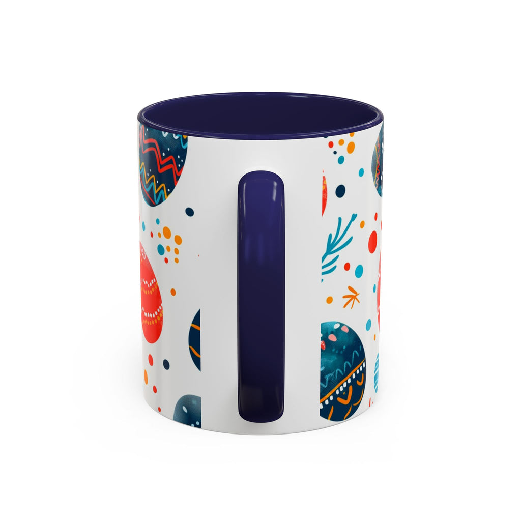 Easter Egg Pattern Accent Coffee Mug – Colorful Spring Ceramic Mug (11/15 oz)