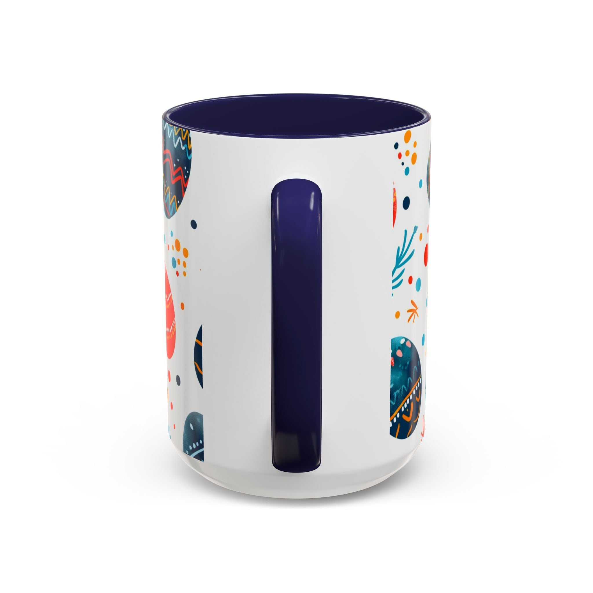 Easter Egg Pattern Accent Coffee Mug – Colorful Spring Ceramic Mug (11/15 oz)