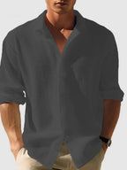 Mens Regular & Plus Size Collared Neck Button Down Long Sleeve Shirt