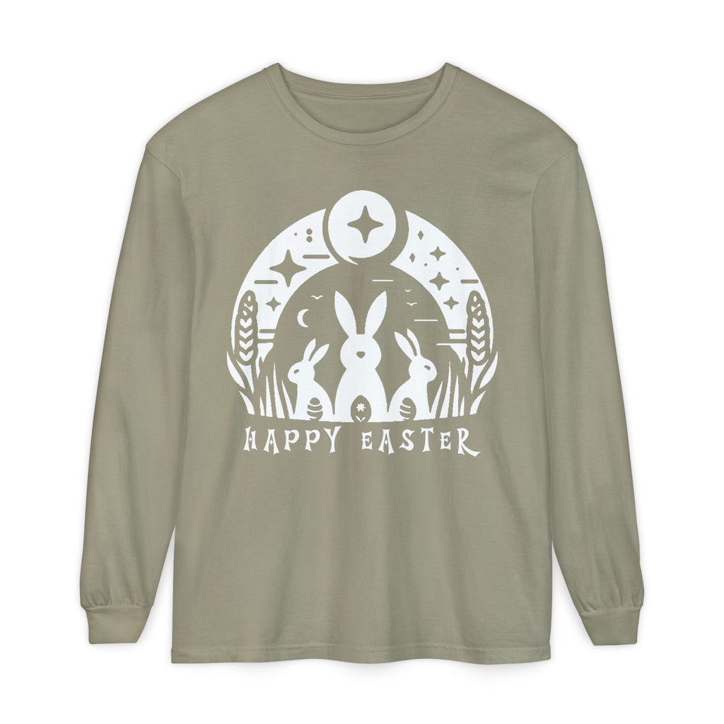 Unisex Happy Easter Rabbits & Stars Long Sleeve T-Shirt