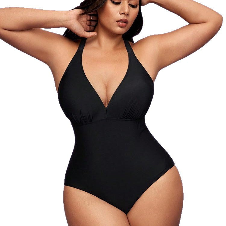 Color Conservative One-Piece Swimsuit for Women Plus Size Bikini