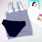 French Striped Tankini Swimsuit