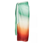 Ruffle One‑Piece Floral Swimsuit with Gradient Kimono Cover‑Up