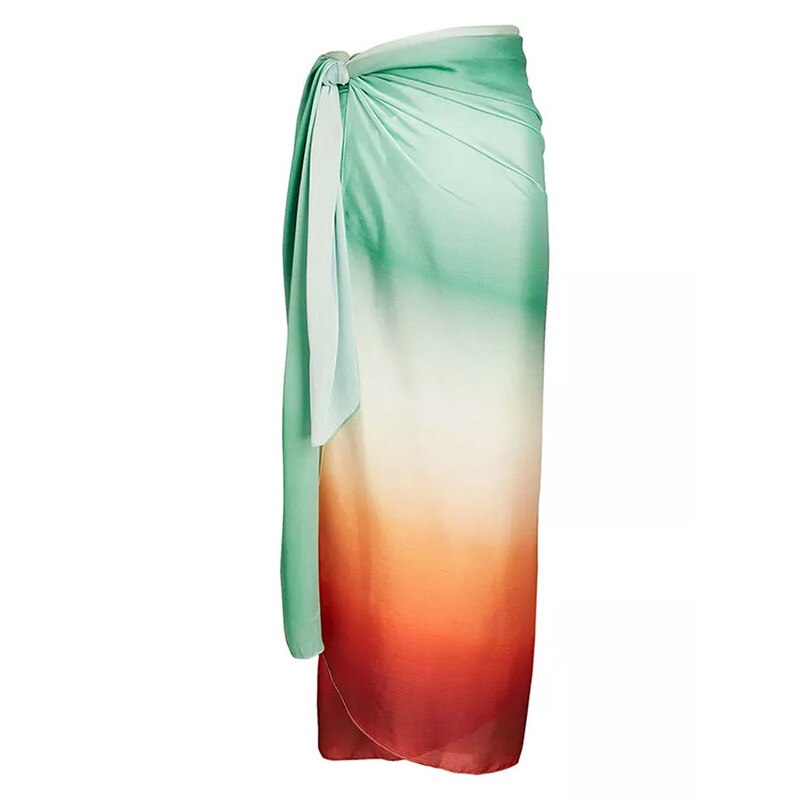 Ruffle One‑Piece Floral Swimsuit with Gradient Kimono Cover‑Up