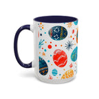Easter Egg Pattern Accent Coffee Mug – Colorful Spring Ceramic Mug (11/15 oz)