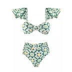 Ruffle One‑Piece Floral Swimsuit with Gradient Kimono Cover‑Up