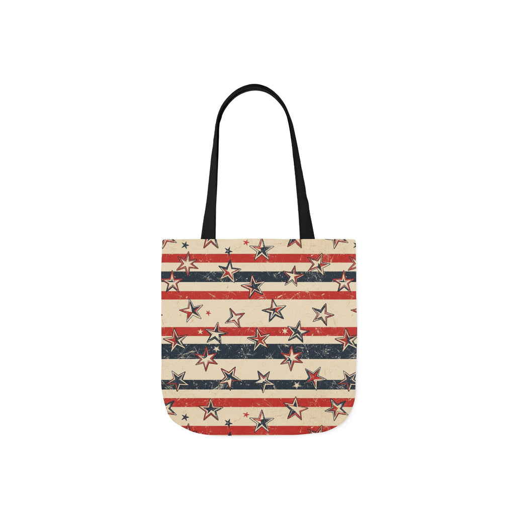 American Flag Canvas Tote Bag — Vintage Stars & Stripes Grocery Market Tote